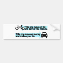 Funny Bike versus Car Bumper Sticker