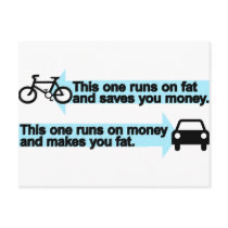Funny Bike versus Car Post Cards