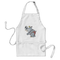 funny bikini hippo cartoon character apron