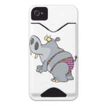 funny bikini hippo cartoon character iphone 4 id cover