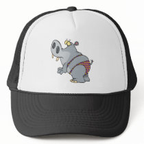 funny bikini hippo cartoon character trucker hat