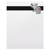 funny bikini hippo cartoon character letterhead