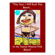 Funny Bikini Woman Cards