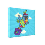 funny bird flying south vacation canvas prints