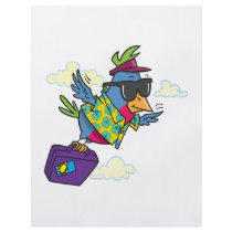 funny bird flying south vacation full color flyer