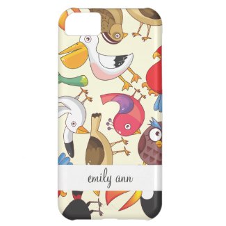 Funny Birds Illustrations Pattern Case For iPhone 5C