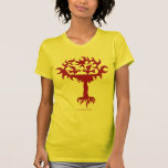 Funny birds on the tree pen ink drawing art t-shir t shirts