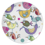 Funny birds party plates