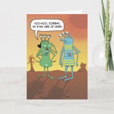 birthday funny. Funny birthday card: Alien
