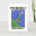 Funny Birthday Card: All down hill card