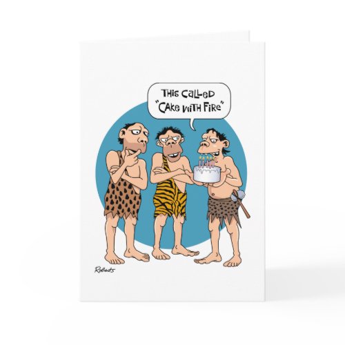 Funny Birthday Card: Cake with Fire card