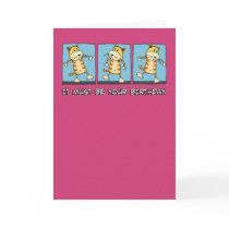 Funny birthday card: Cat Dancing