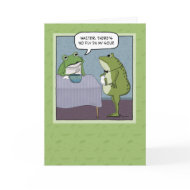 Funny birthday card: Disappointed frog card