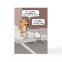 Funny birthday card: Dog and Chicken