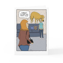 Funny birthday card: Dog on head