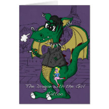 Funny Birthday Card - Dragon with the Girl Tattoo