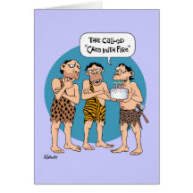 Funny Birthday Card: Fire Cake