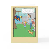 Funny birthday card: Girl vs. Pinata by chuckink Funny birthday card: Girl vs. Pinata
