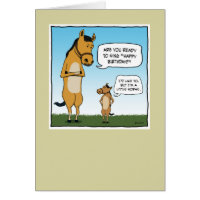 Funny birthday card: Little Horse Greeting Card