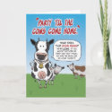Funny birthday card: Party cows card
