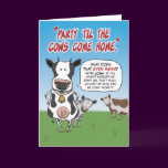 Funny birthday card: Party cows