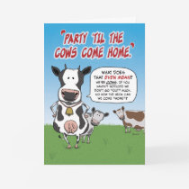 Funny birthday card: Party cows
