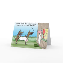 Funny Birthday Card With  Wolves and a Dead Sheep