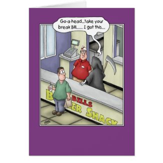 Funny Birthday Cards: Burger Bash