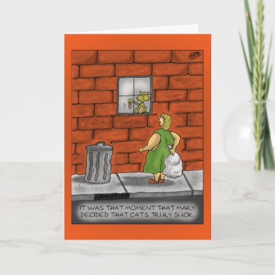 Funny Birthday card with a funny cartoon image of a women suddenly realizing 