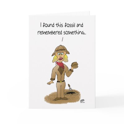 Funny Birthday Greeting card with a funny cartoon illustration of geologist 
