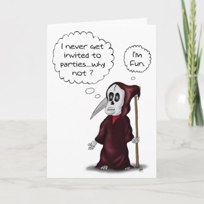 Funny Birthday Cards: Grim Thoughts by nopolymon