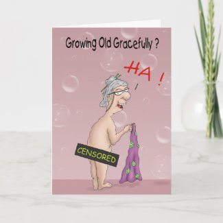 Classic Cartoon Characters on Funny Birthday Cards  Growing Old Gracefully  By Nopolymon