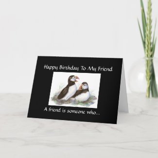 Funny Birthday Friend - Puffin Bird Collection card