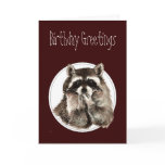 Funny, Birthday Who's over the Hill Cute Raccoon Card