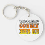 Funny Birthdays Parties Worlds Greatest Cousin Round Acrylic Keychain