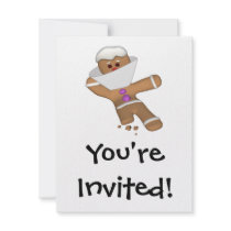 Funny Bit Himself Gingerbread Man Personalized Announcement