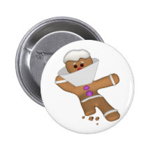 Funny Bit Himself Gingerbread Man Pinback Button
