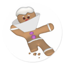 Funny Bit Himself Gingerbread Man Sticker