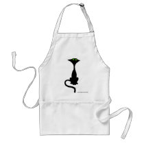 Funny black cat apron design
