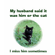 Funny Black Cat or Husband Women's T Shirt shirt