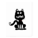 Funny black cat post card
