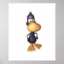 funny black duck print