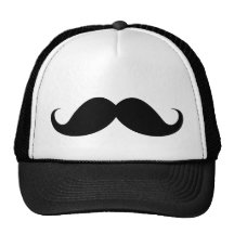 Funny black handlebar mustache moustache mesh hat