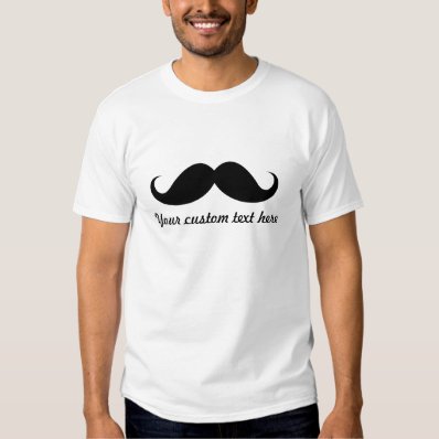 Funny black handlebar mustache moustache shirt