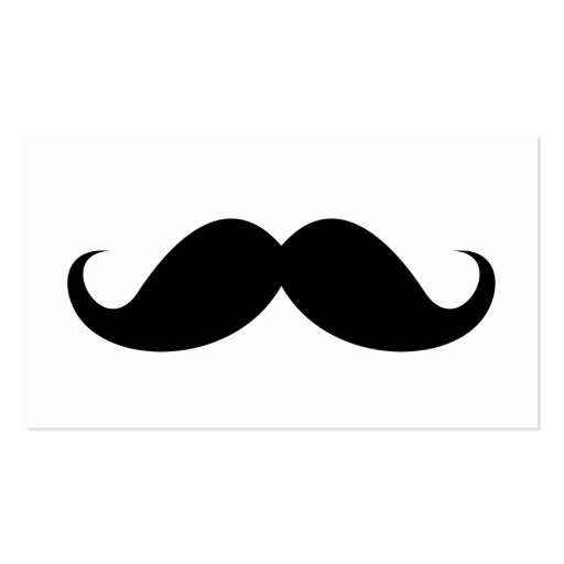 Funny black handlebar mustache trendy hipster business cards (front side)