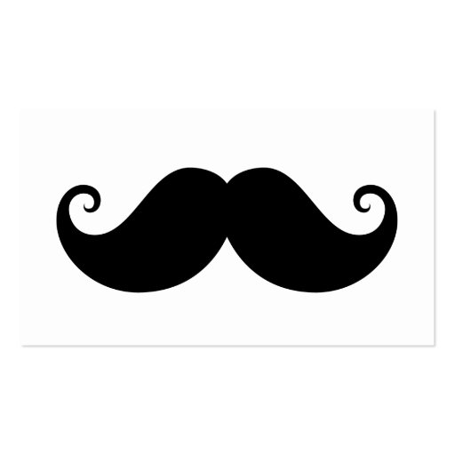 Funny black handlebar mustache trendy hipster business card (front side)