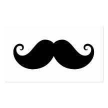 Funny black handlebar mustache trendy hipster business card