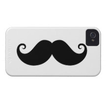 Funny black handlebar mustache trendy hipster iPhone 4 cover
