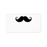 Funny black handlebar mustache trendy hipster address label