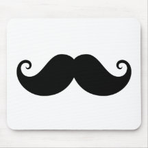 Funny black handlebar mustache trendy hipster mousepad